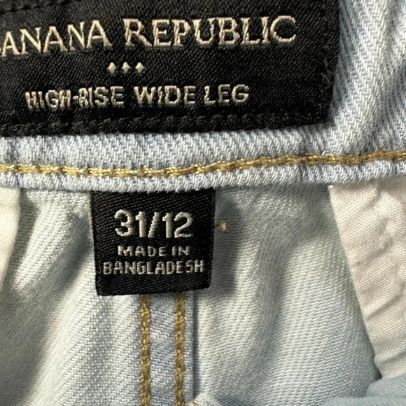 Banana Republic Belted Highrise Wide leg Jeans Size 12 - Picture 8 of 9